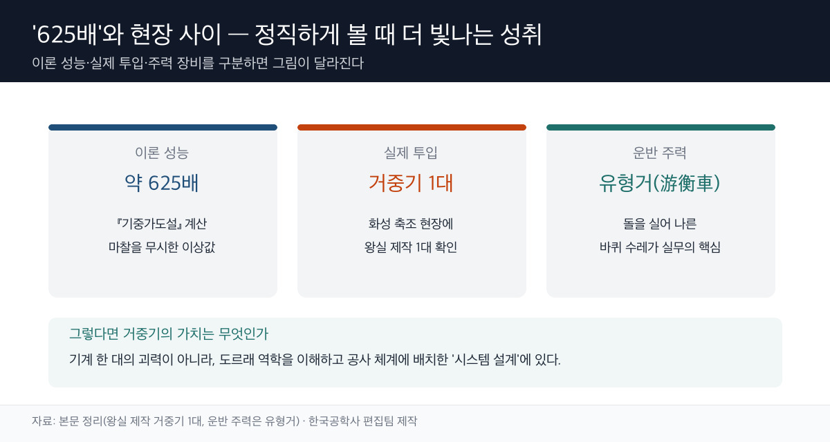 625배 이론 vs 실제 도해
