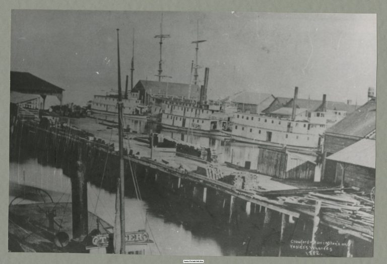 1882년 부두 풍경(Crawford and Harrington´s wharf, Public Domain, DPLA)